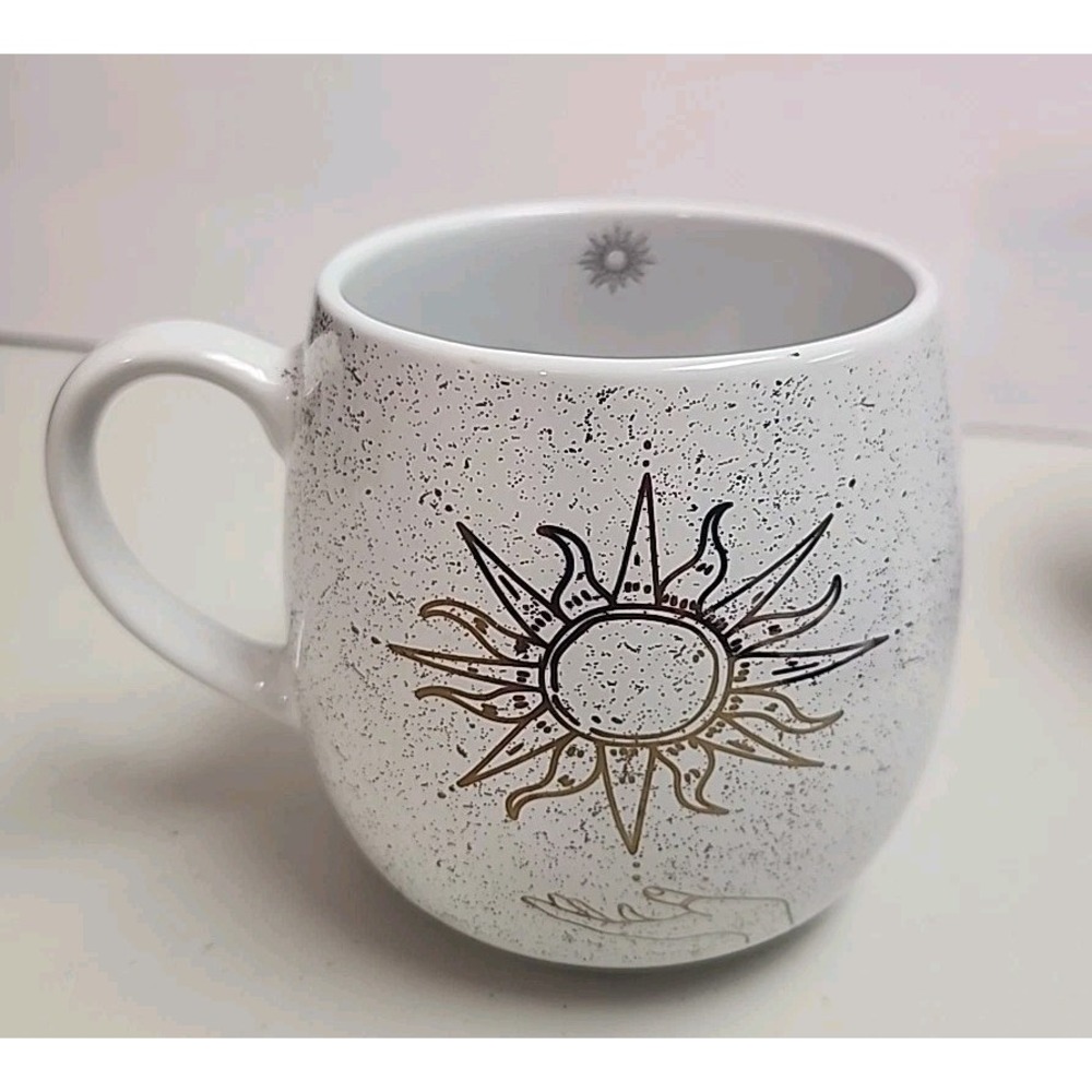 Market Finds MRKT Celestial Sun Coffee/tea Mug White Positive Energy